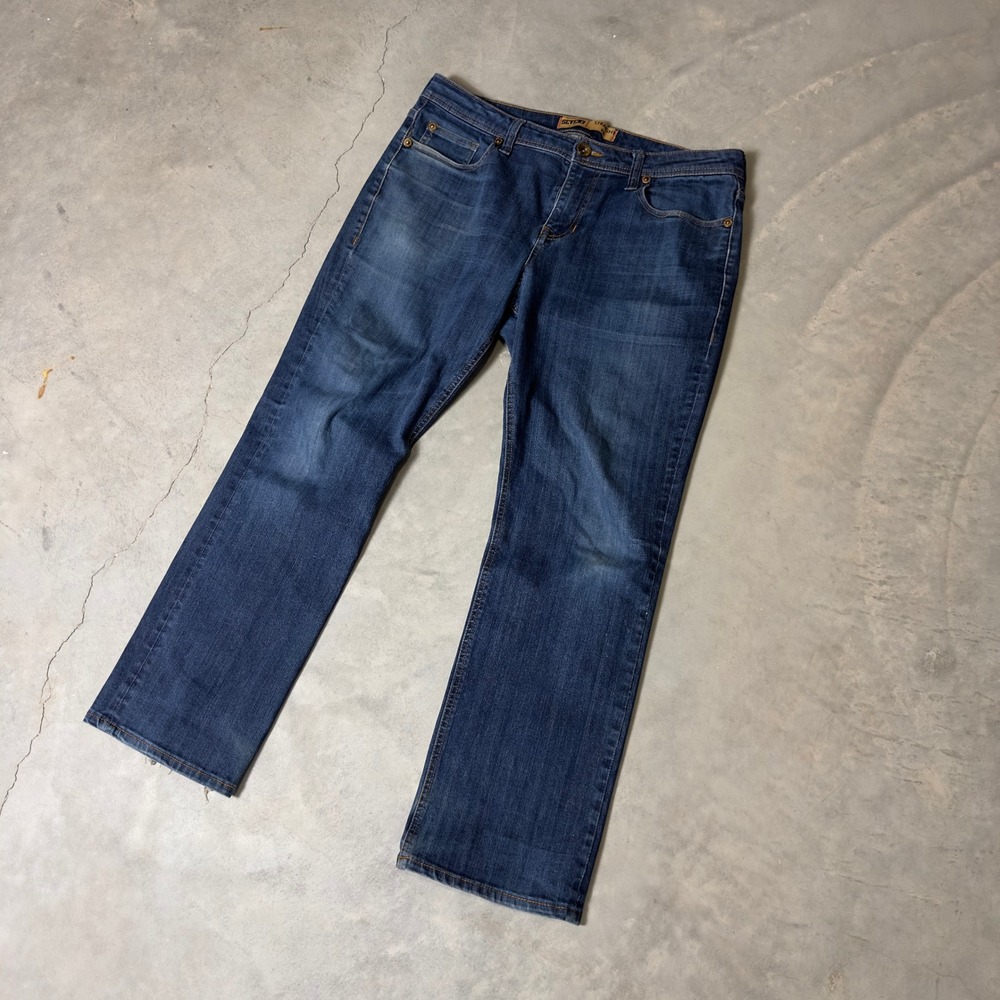 Seven7 Straight Leg Jeans Mens 34x31 Blue Denim‎ Stretch Casual Baggy